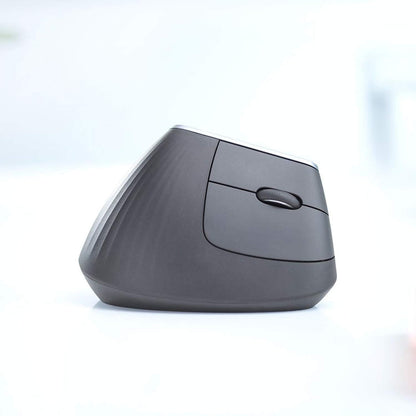 Logitech MX Vertical Wireless Mouse Ergonomic Design Reduces Muscle Strain, Move Content Between 3 Windows and Apple Computers, Rechargeable