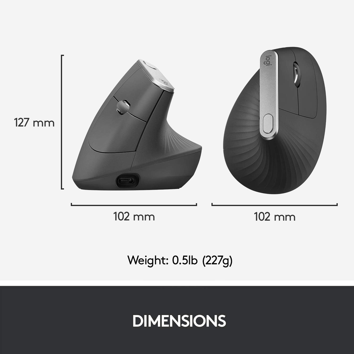 Logitech MX Vertical Wireless Mouse Ergonomic Design Reduces Muscle Strain, Move Content Between 3 Windows and Apple Computers, Rechargeable