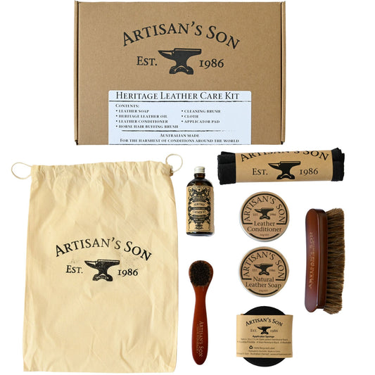 Artisan's Son Australian Leather Care Kit: Clean, Condition, Polish & Protect